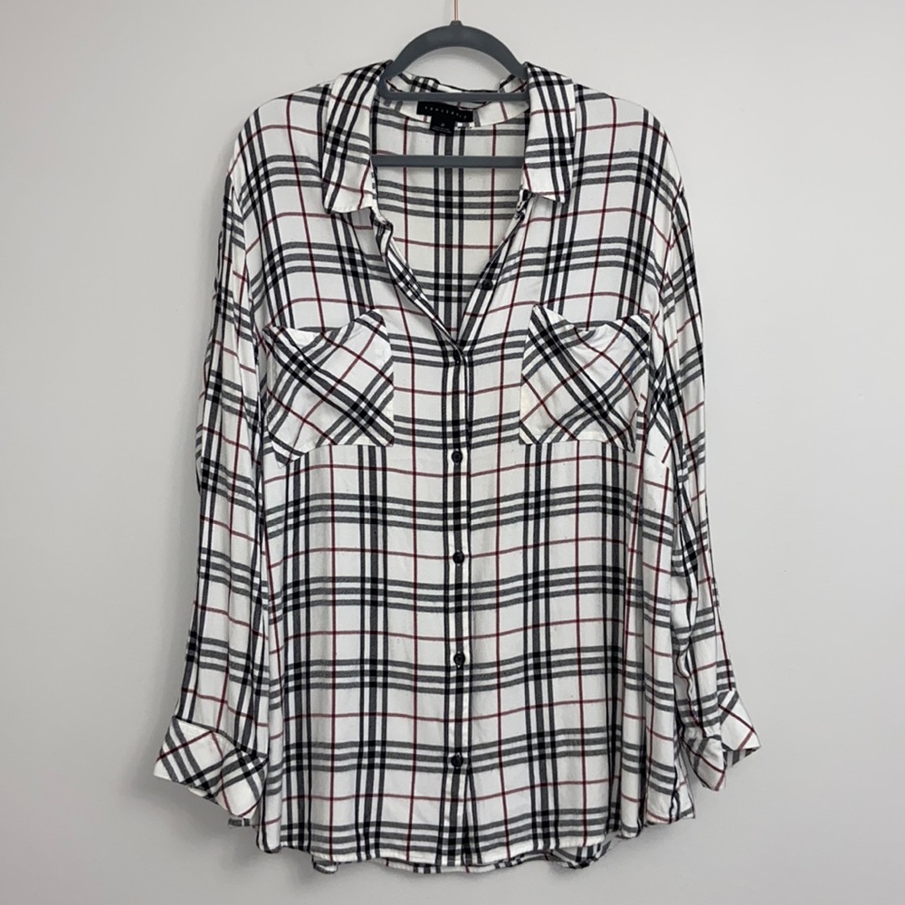 Sanctuary Plaid Button Down Shirt Women Plus Size 2X